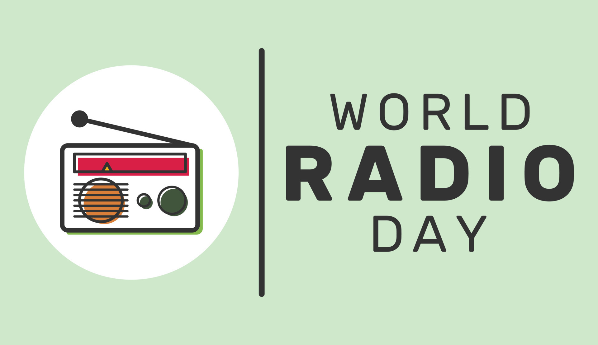 Vector illustration of World Radio Day. Celebrated on 13 February to
