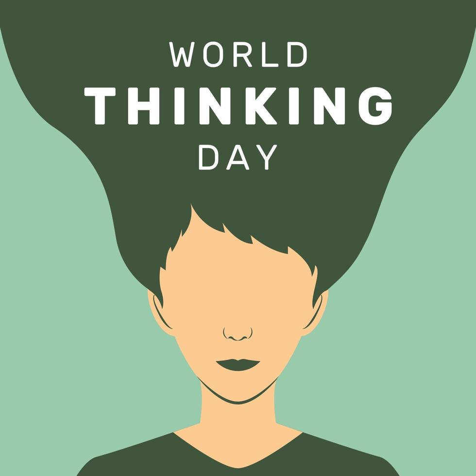 Vector illustration of World Thinking Day with woman character. Observed on February 22 every year