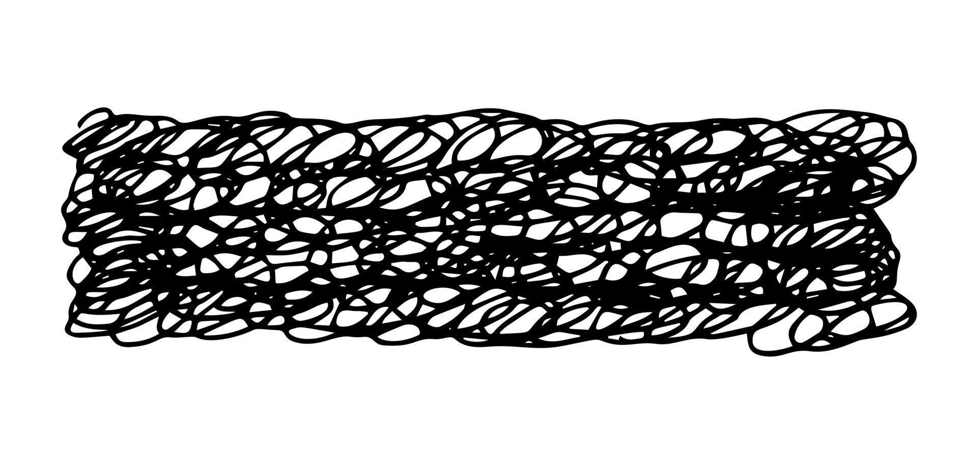 Sketch scribble smear. Black pencil drawing in the shape of a rectangle on white background. Great design for any purposes. Vector illustration.