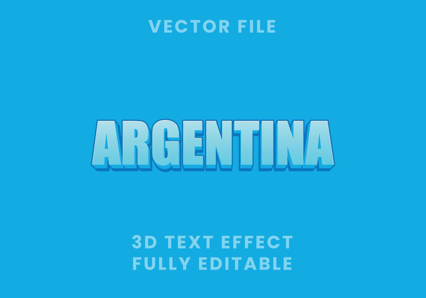 argentina texto efecto diseño vector