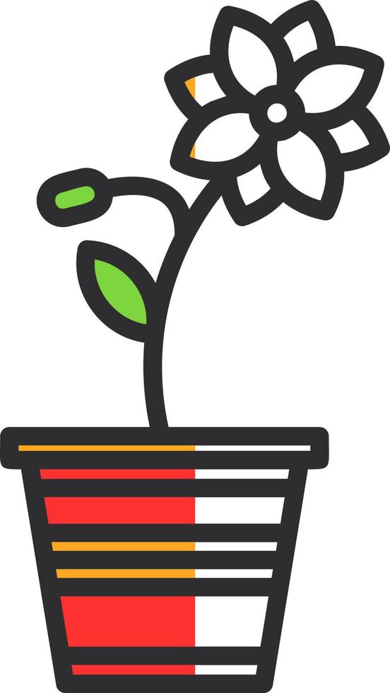 Flower Pot Vector Icon Design