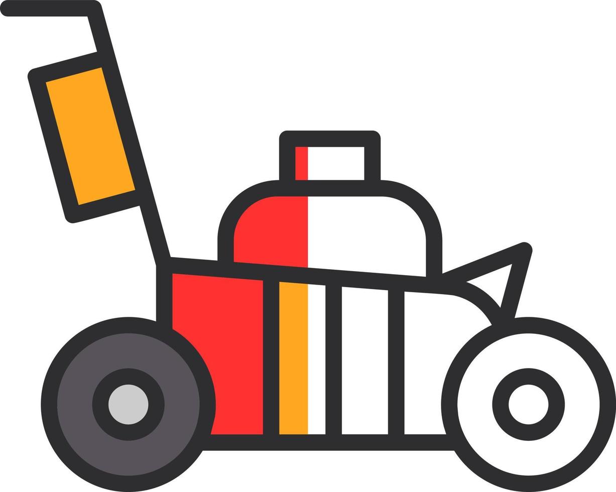 Lawn Mower Vector Icon Design