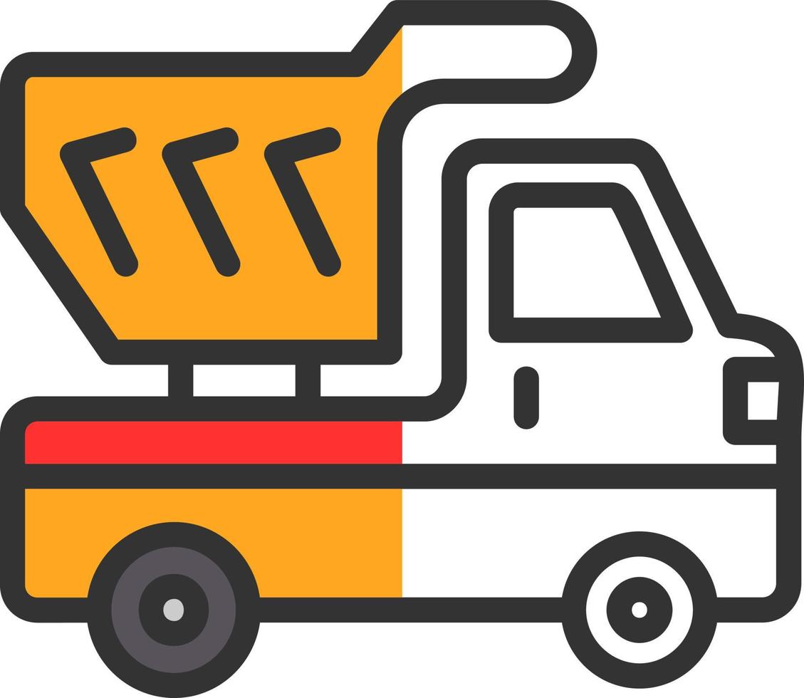 Dump Truck Vector Icon Design