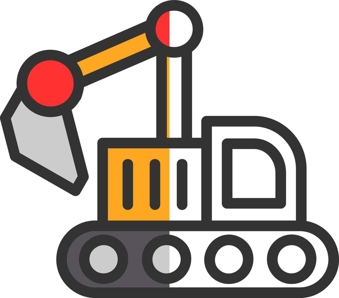 Excavator Vector Icon Design