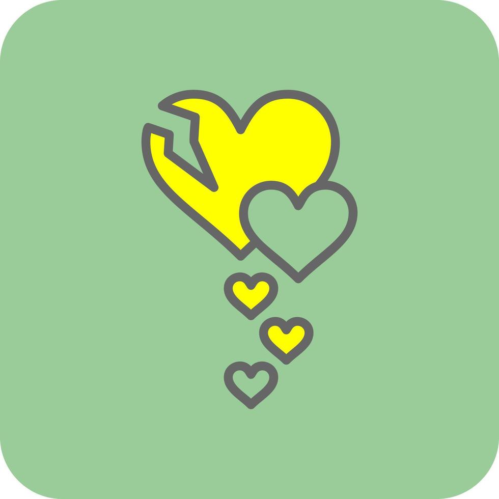 Broken Heart Vector Icon Design
