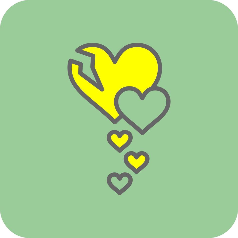 diseño de icono de vector de corazón roto