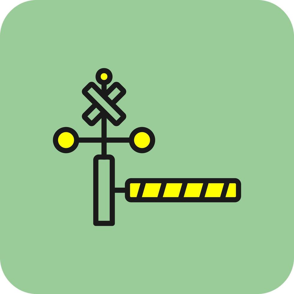 Railroad Crossing Vector Icon Design