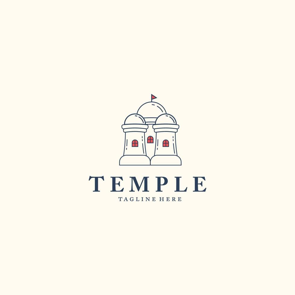 line drawan minimalist temple logo design free vector