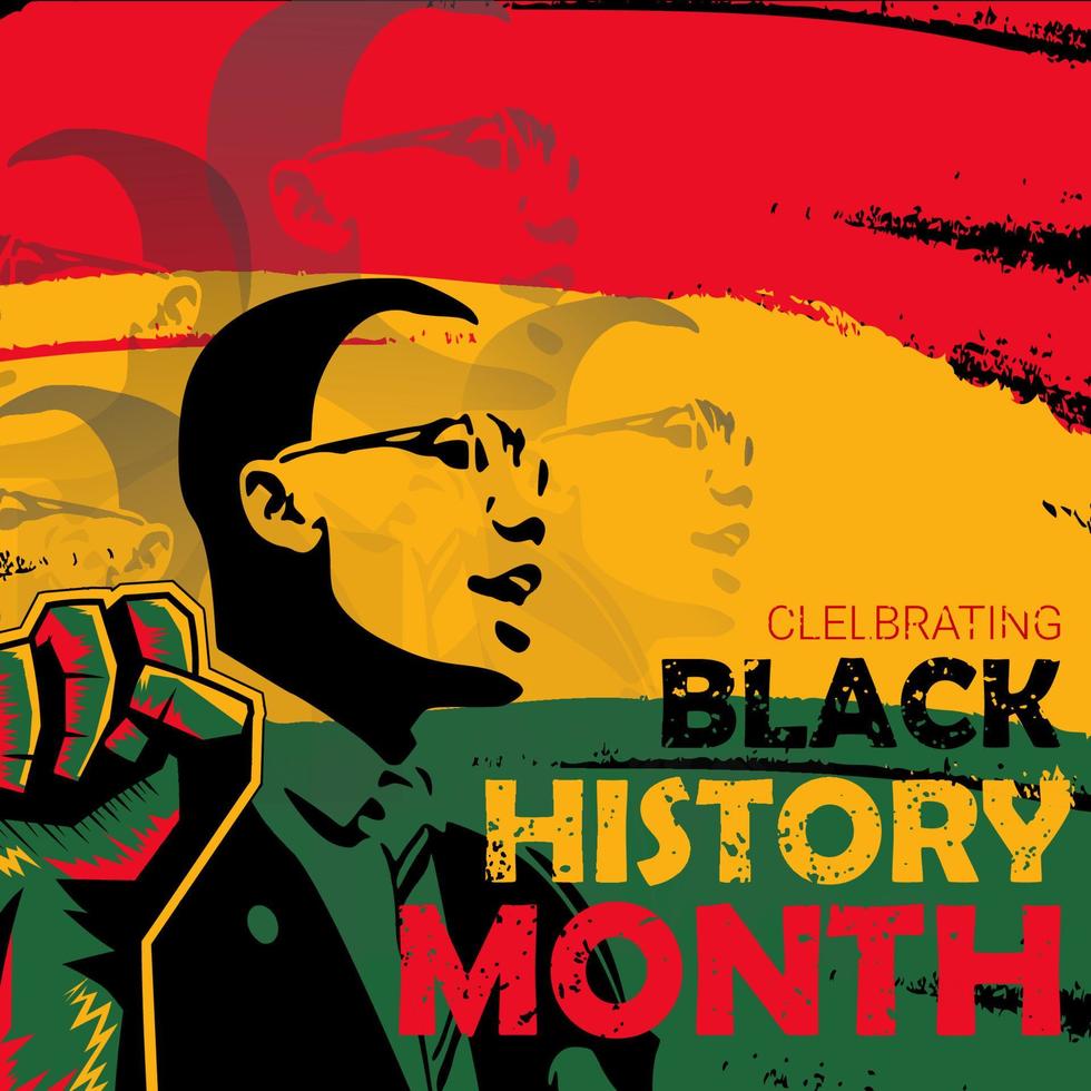 Black History Month Concept with Silhouette of African American Martin Luther king vector