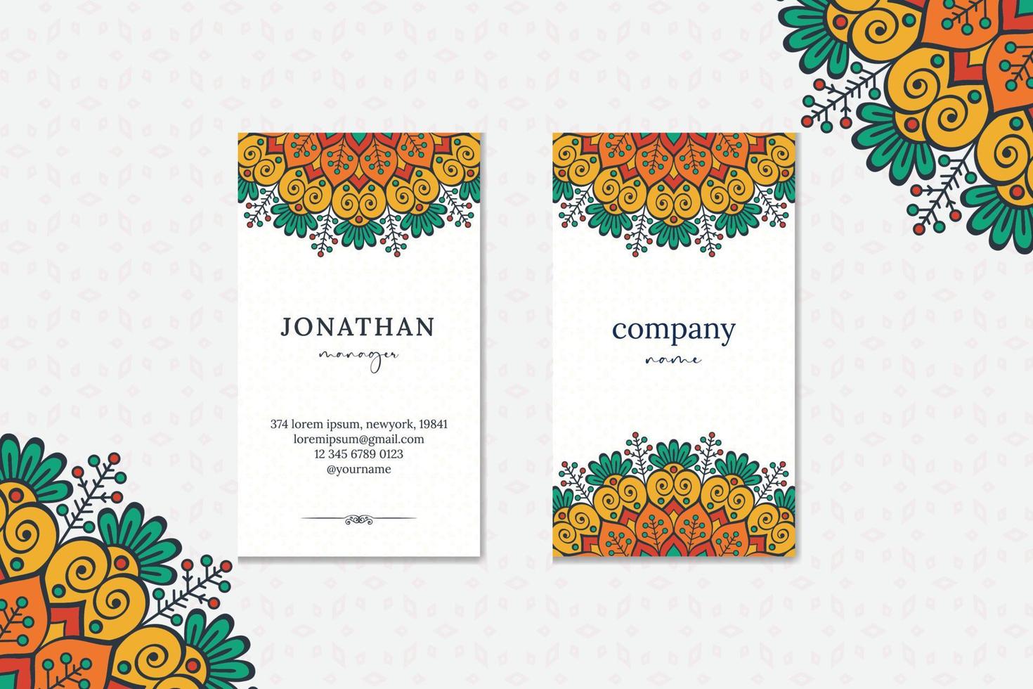 vintage elegant mandala business card design vector