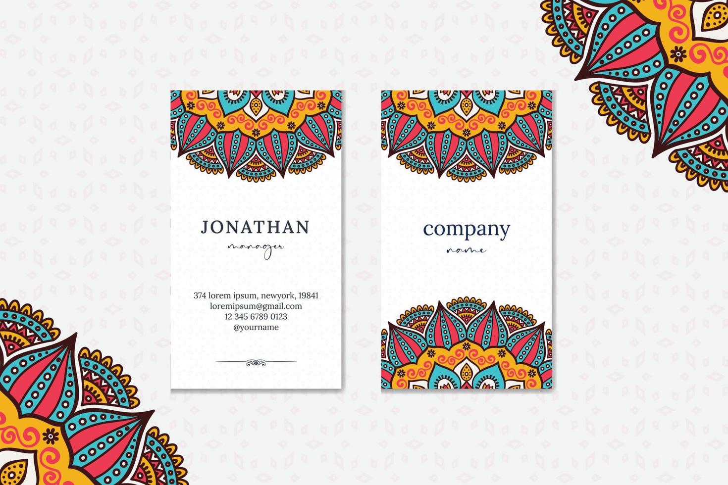 stand mandala business card vector