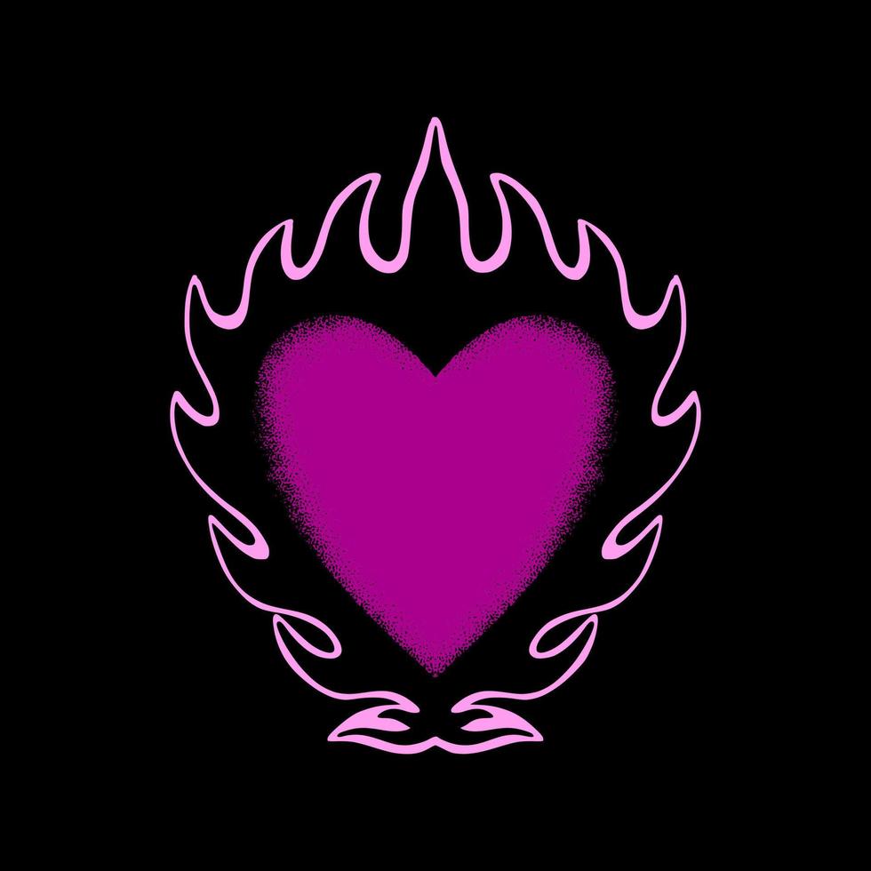Pink love art Illustration hand drawn style premium vector for tattoo, sticker, logo etc