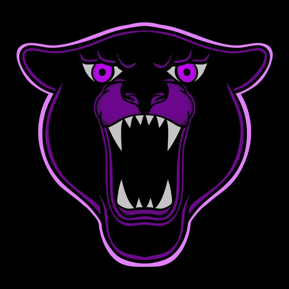 Black panther art Illustration hand drawn style premium vector for tattoo, sticker, logo etc