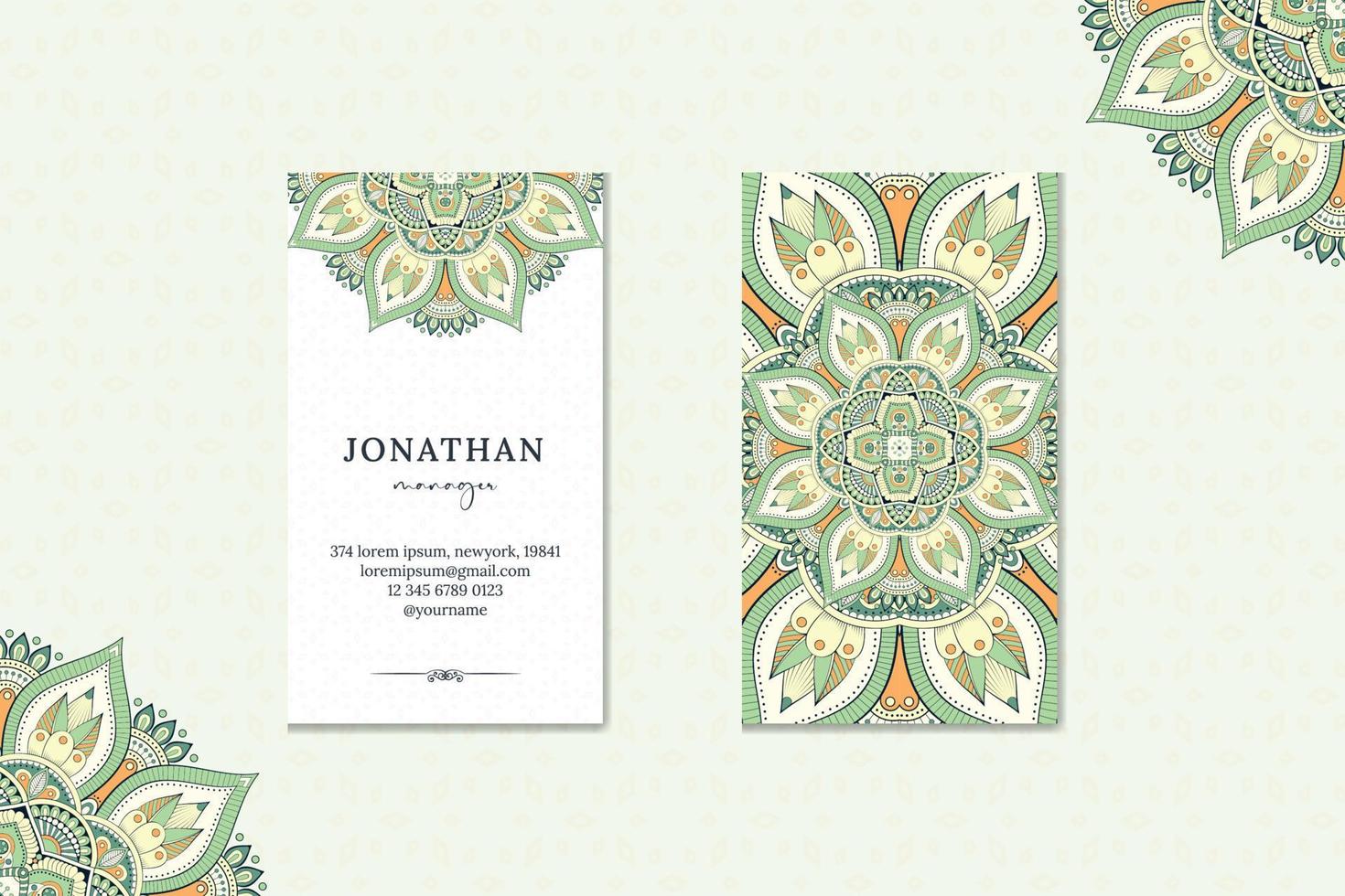 mandala business card template free vector