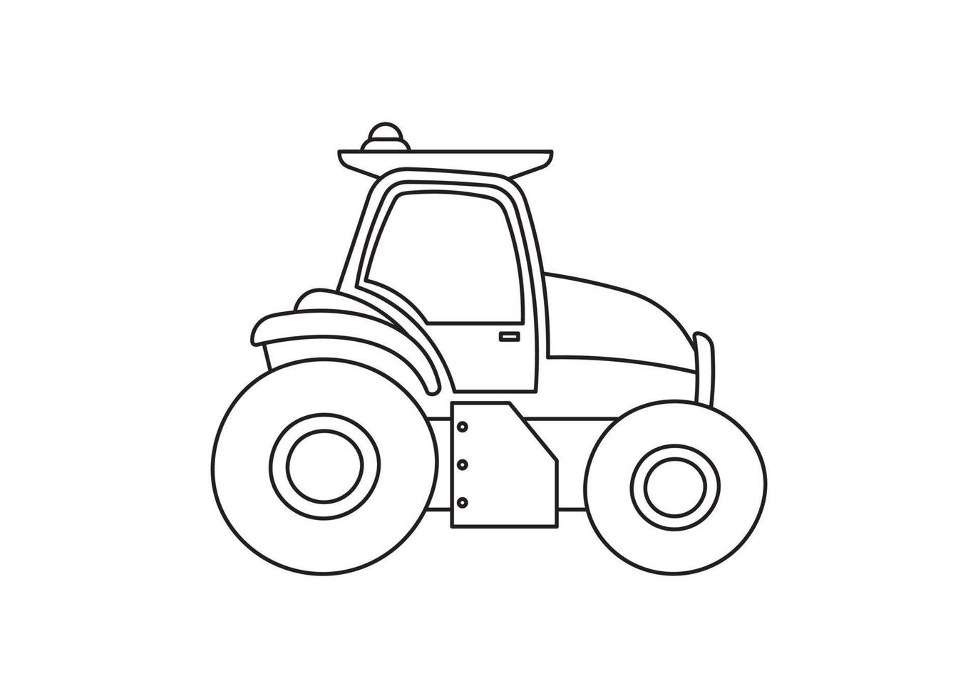 Hand drawn Vector illustration color children construction tractor clipart