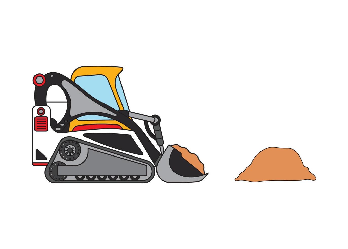 Vector illustration color children construction compact track loader CTL