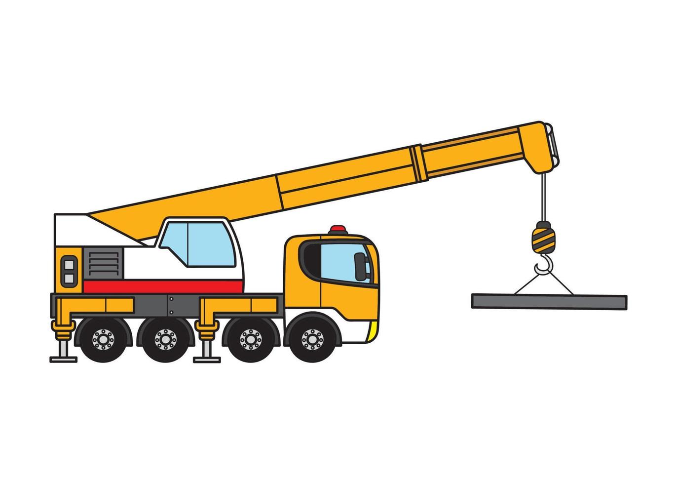 vector ilustración color niños construcción grua camión