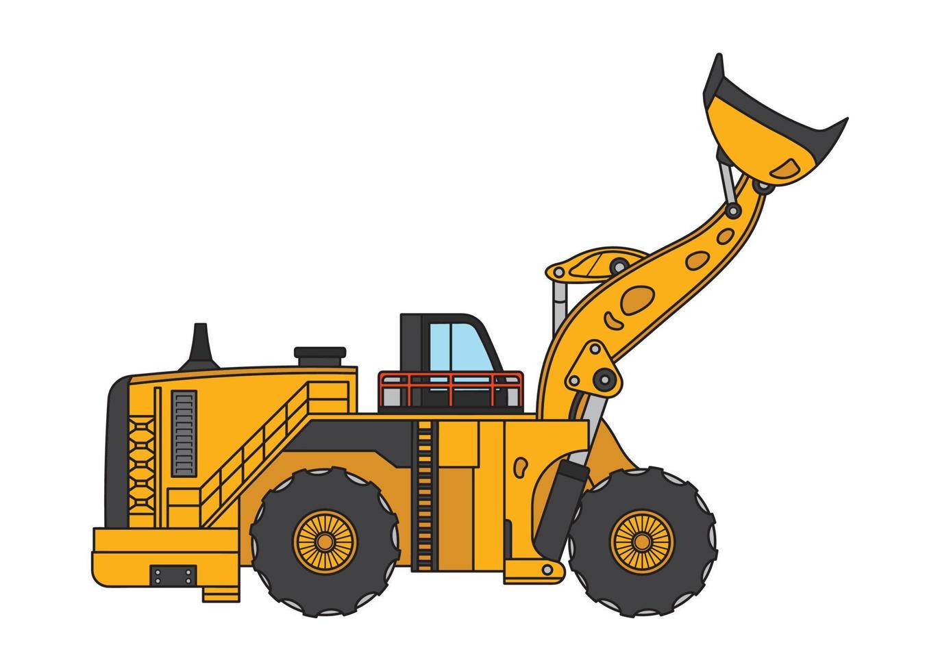 vector ilustración color niños construcción grande rueda cargador clipart