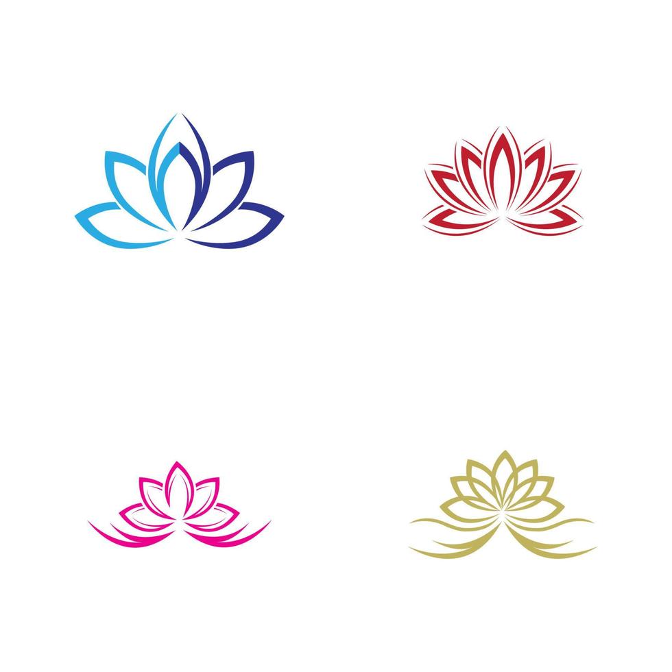 set of beauty lotus logo and symbol vector