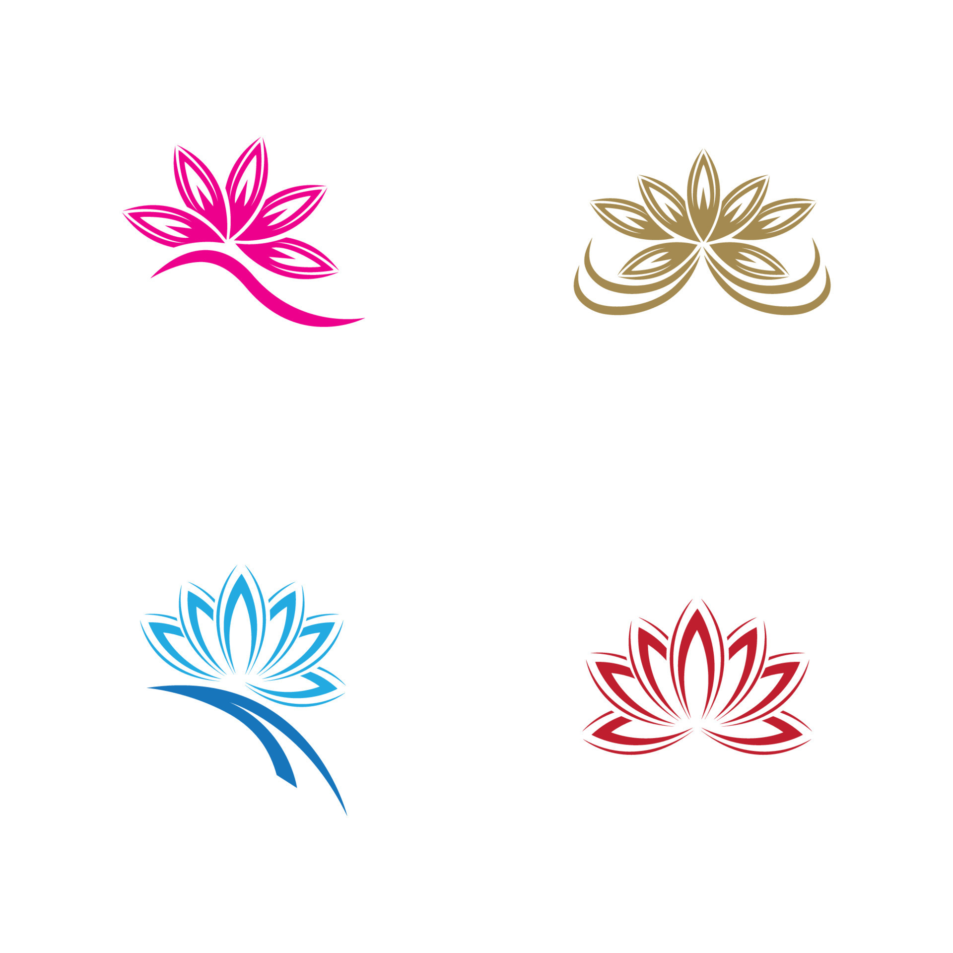 set of beauty lotus logo and symbol 20045003 Vector Art at Vecteezy
