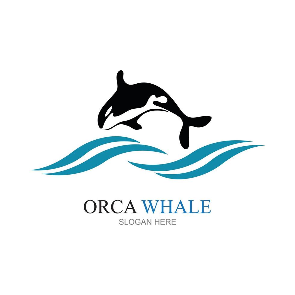 Ilustración de vector de logo de orca en diseño de moda.