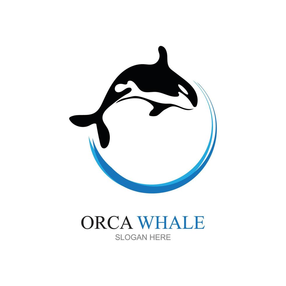 Ilustración de vector de logo de orca en diseño de moda.