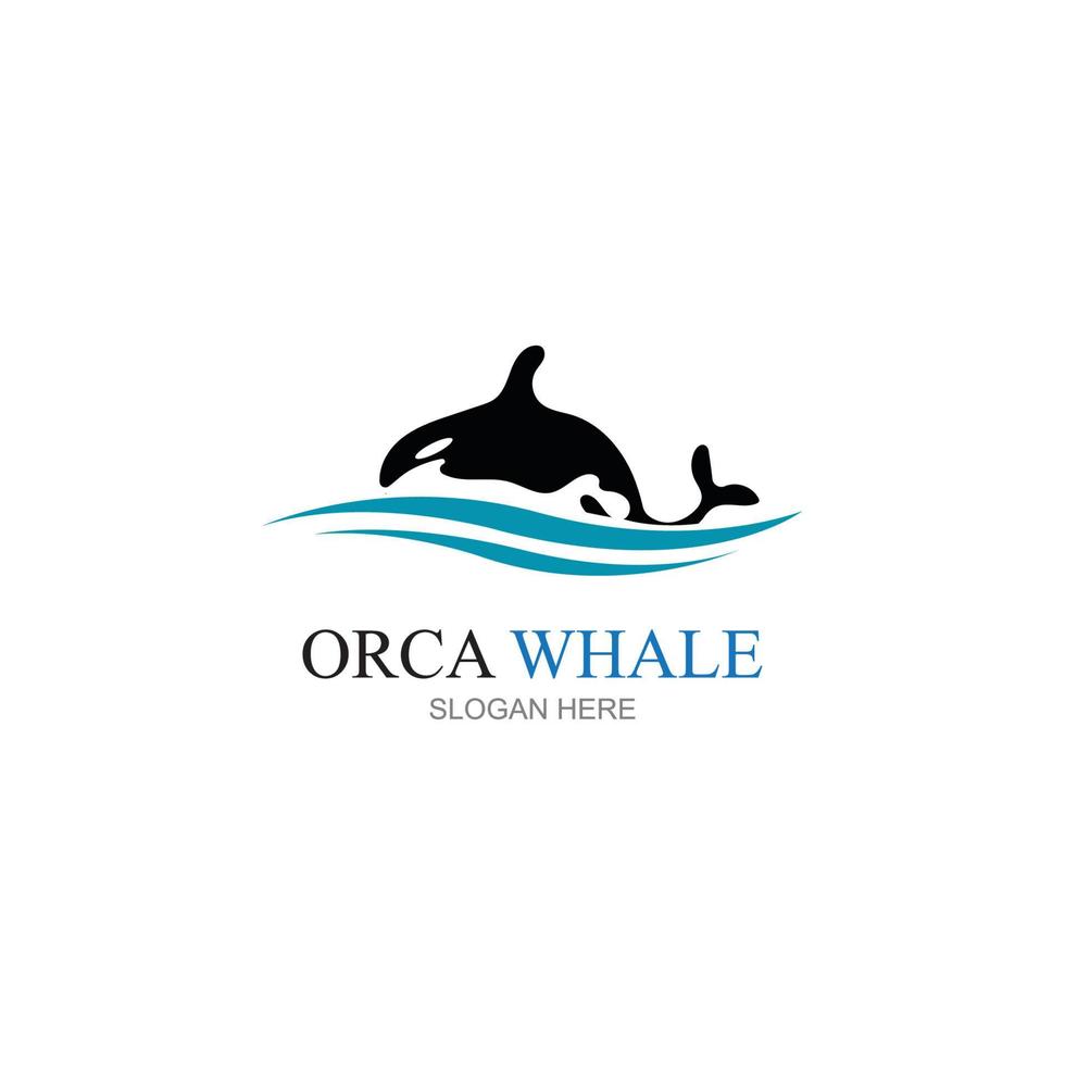 Ilustración de vector de logo de orca en diseño de moda.