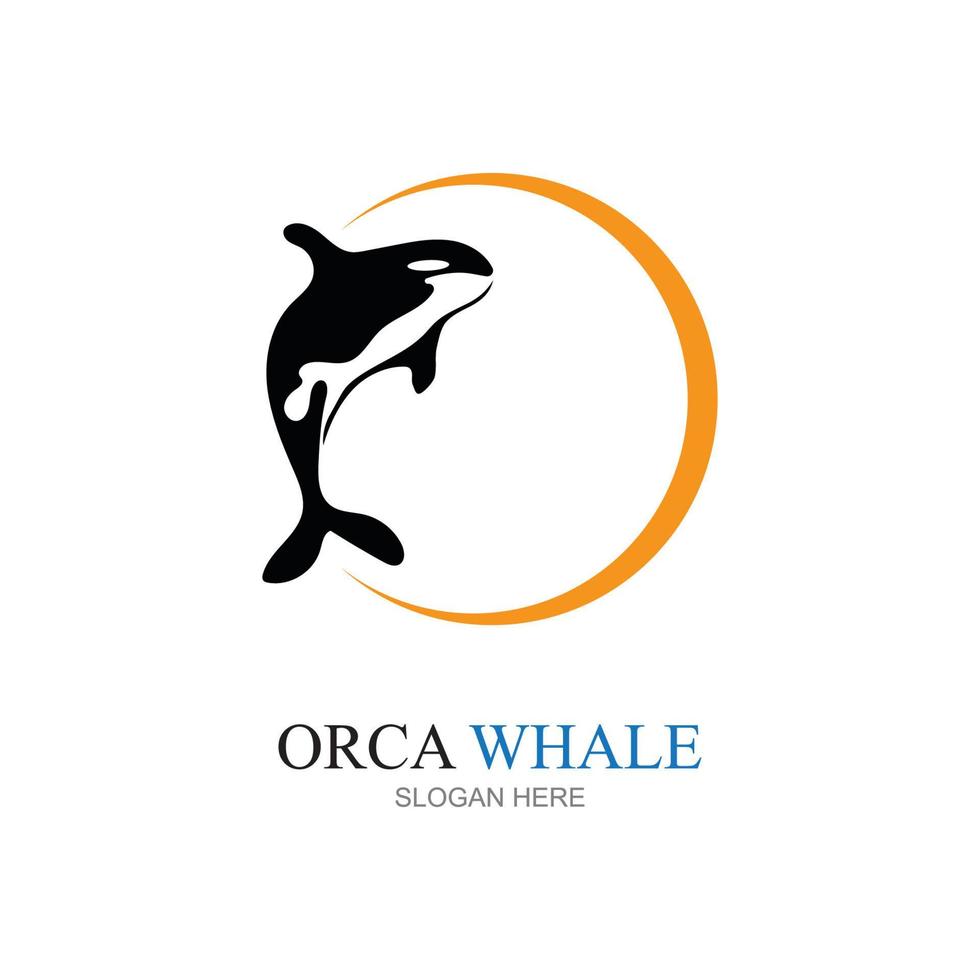 Ilustración de vector de logo de orca en diseño de moda.