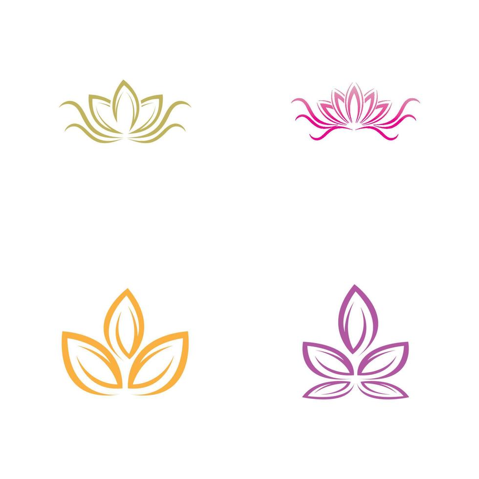 set of beauty lotus logo and symbol vector