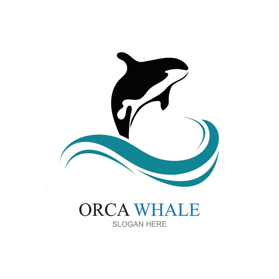 Ilustración de vector de logo de orca en diseño de moda.