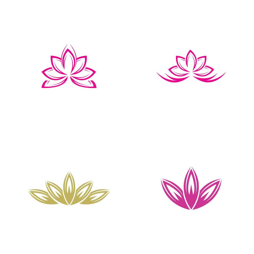 set of beauty lotus logo and symbol vector