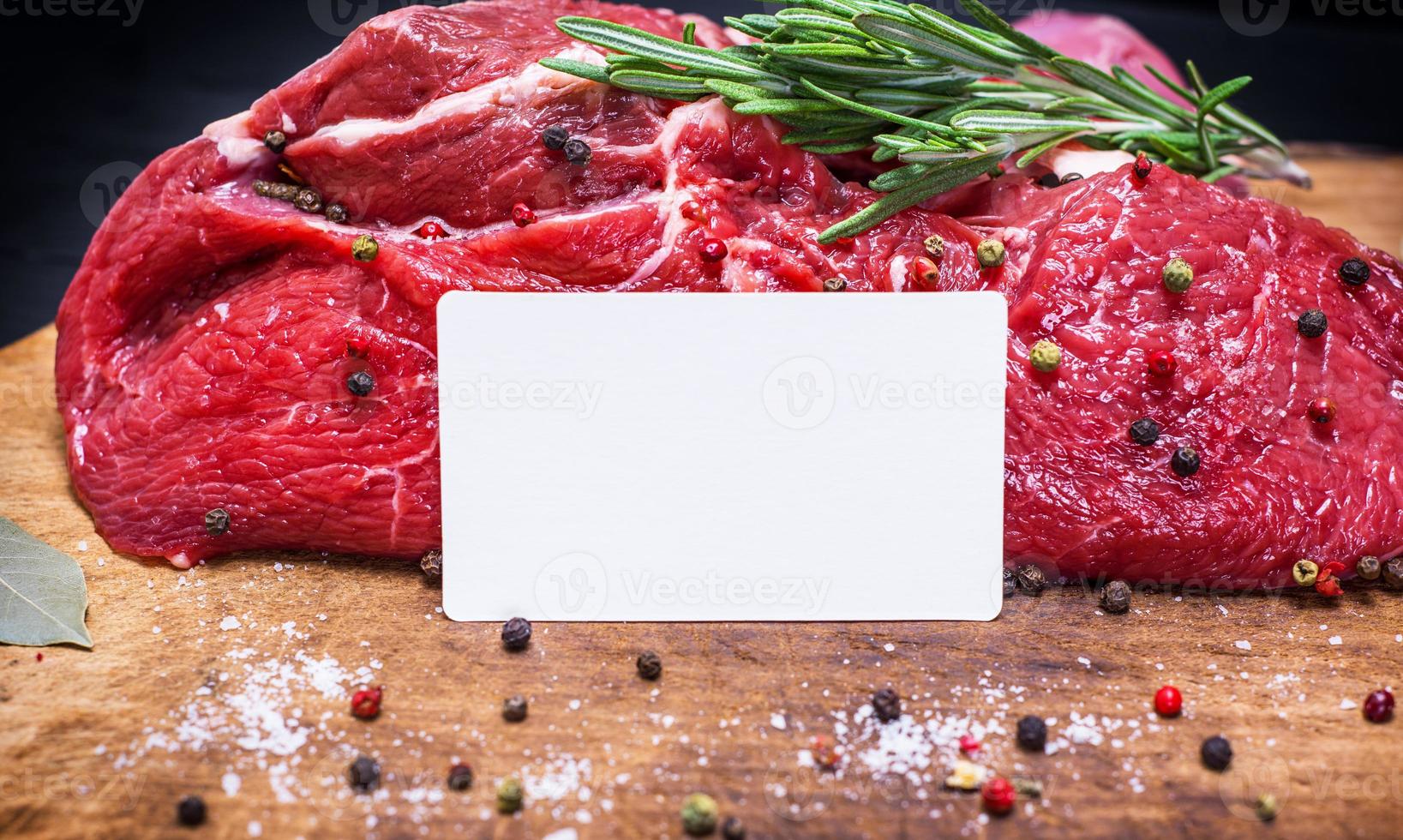 raw fresh piece of beef meat photo