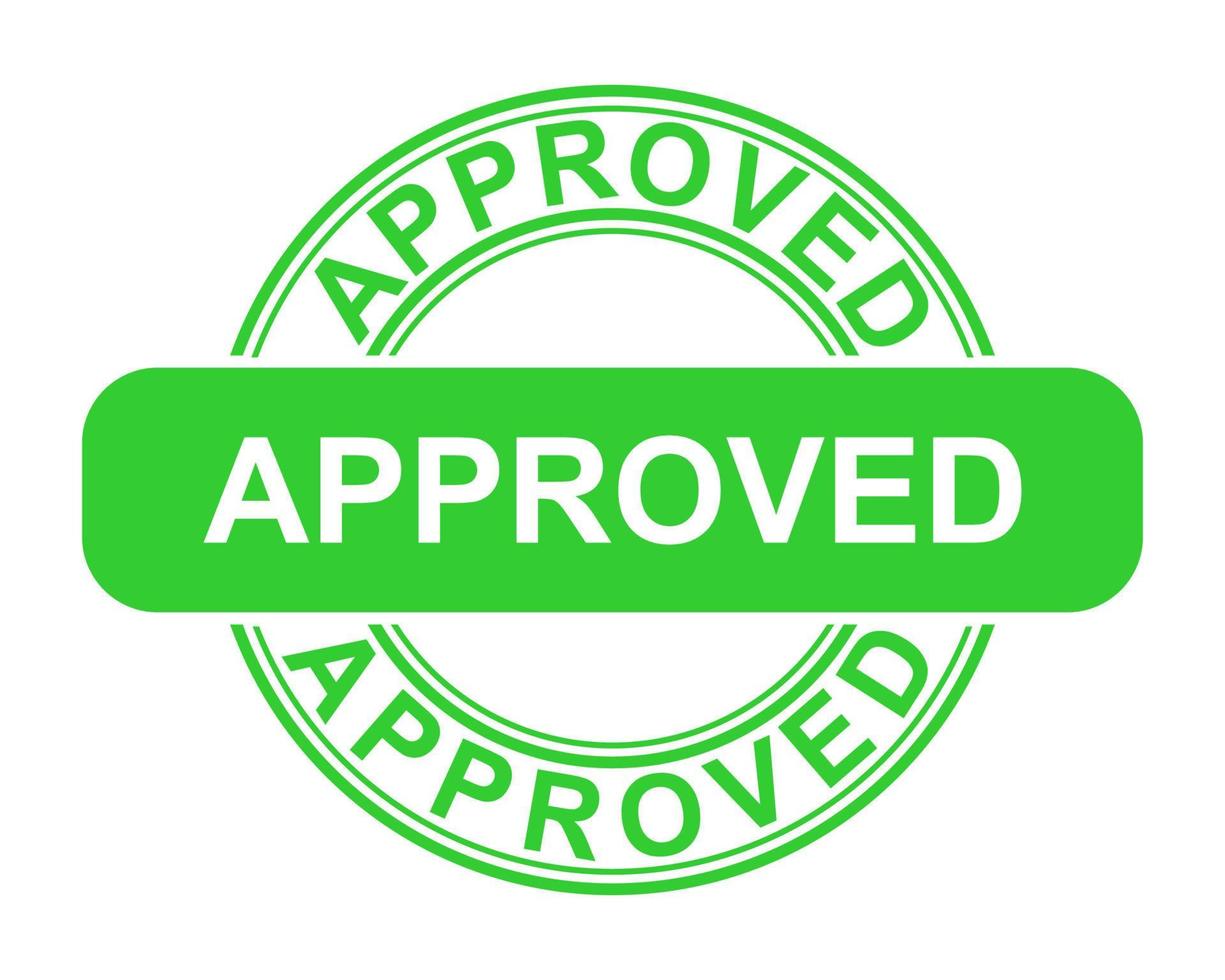 Approved sign symbol icon label stamp green round design vector