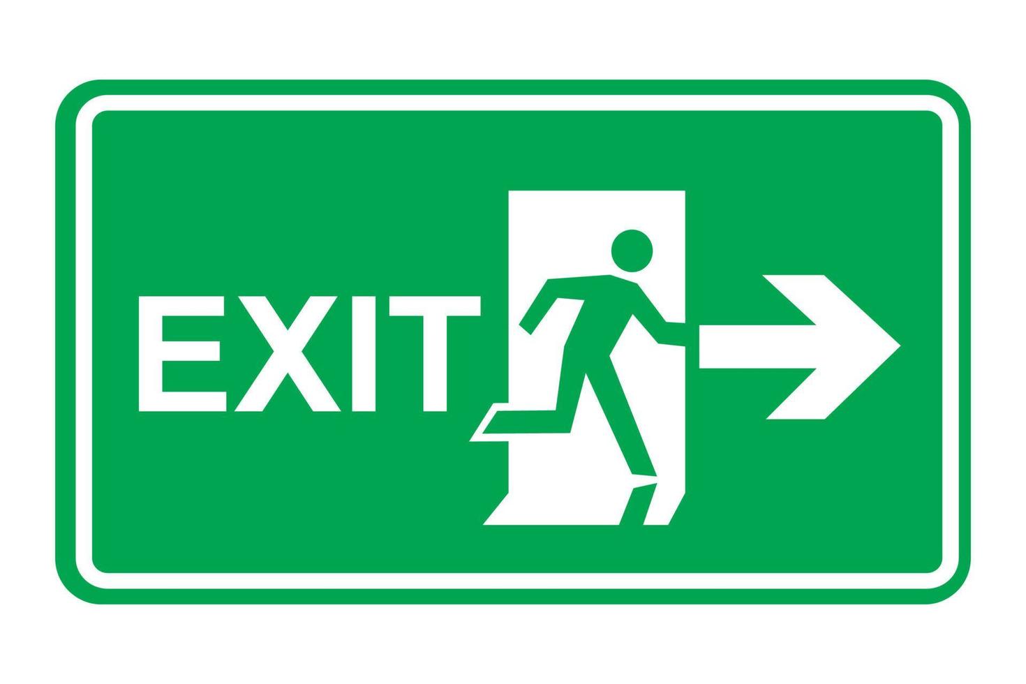 Emergency exit to right sign symbol icon green design vector illustration