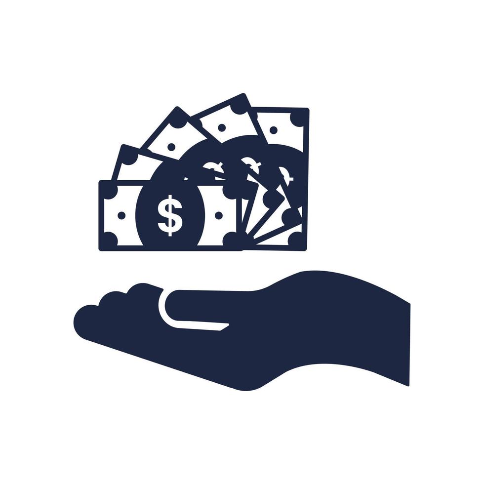 blue and white isolate dollar money exchange business financail flat icon elements vector