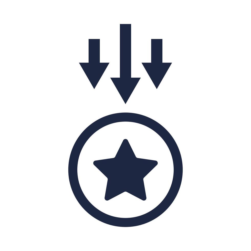 isolate blue and white star coin icon elements vector