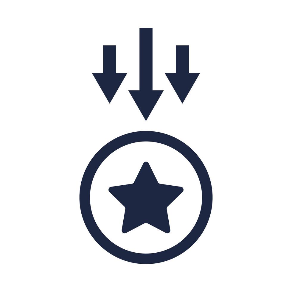 isolate blue and white star coin icon elements vector