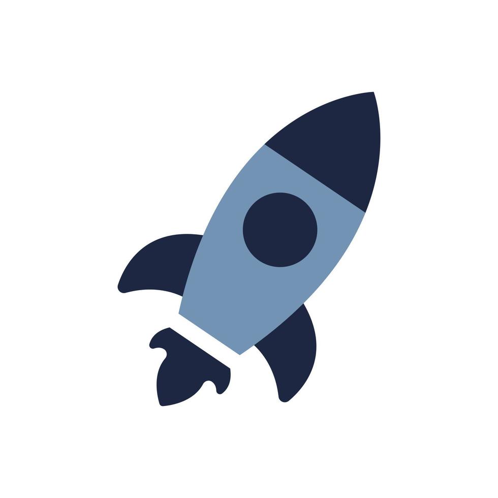 isolate blue rocket flat icon business mission flat icon symbol vector