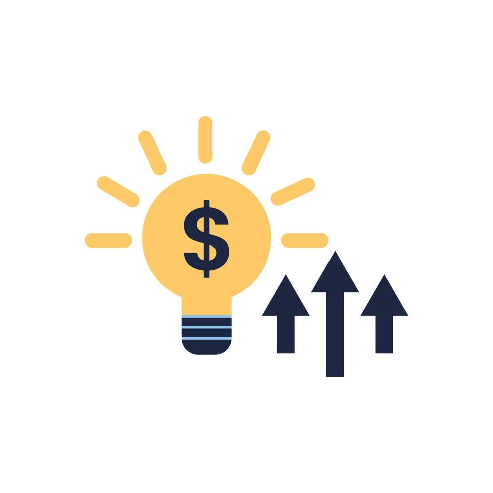 isolate light bulb idea icon symbol finance and investment icon vector