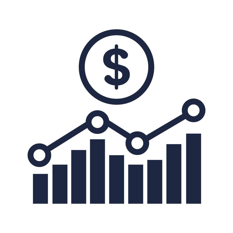 blue and white isolate trade graph business financail flat icon elements vector