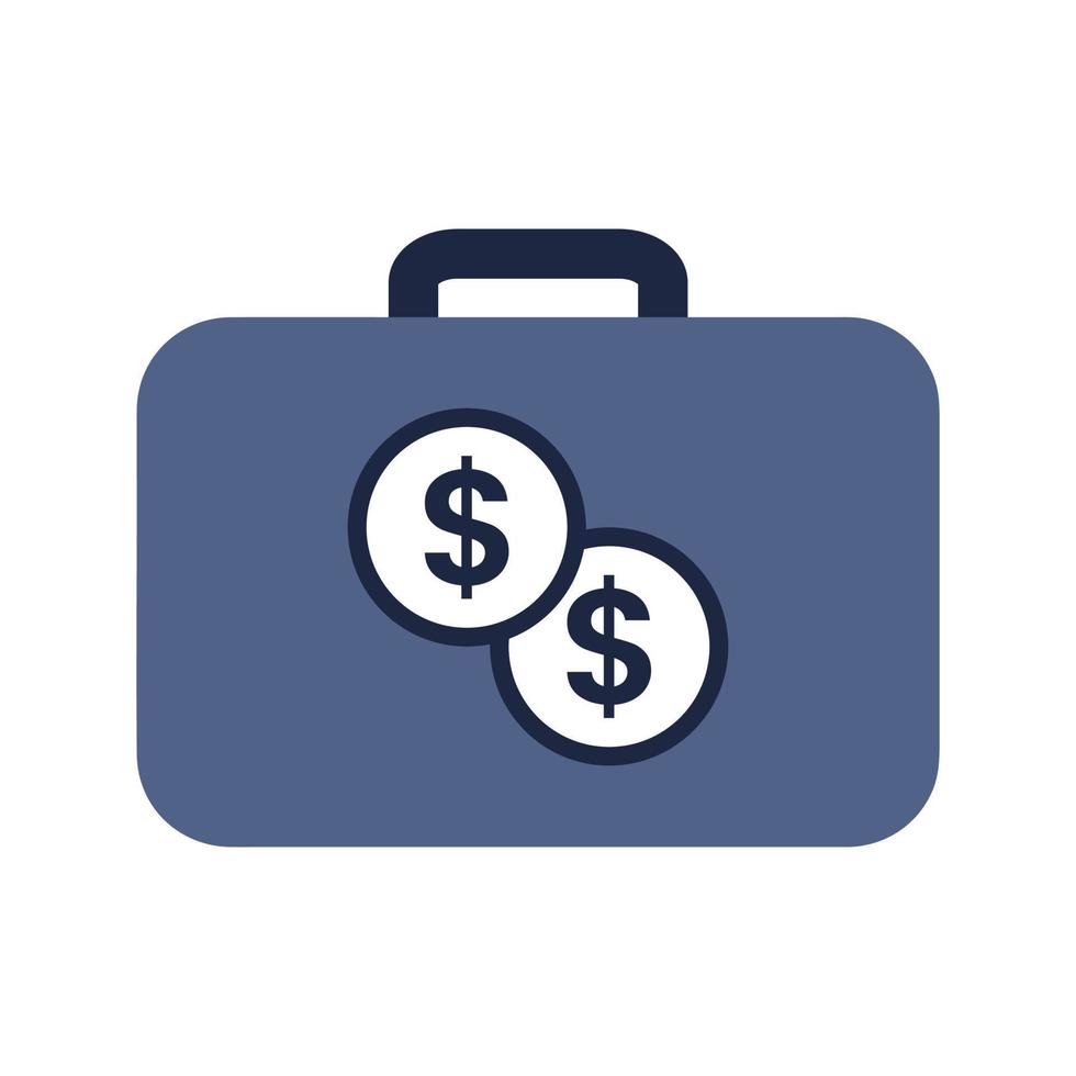 isolate money bag  business financail flat icon elements vector