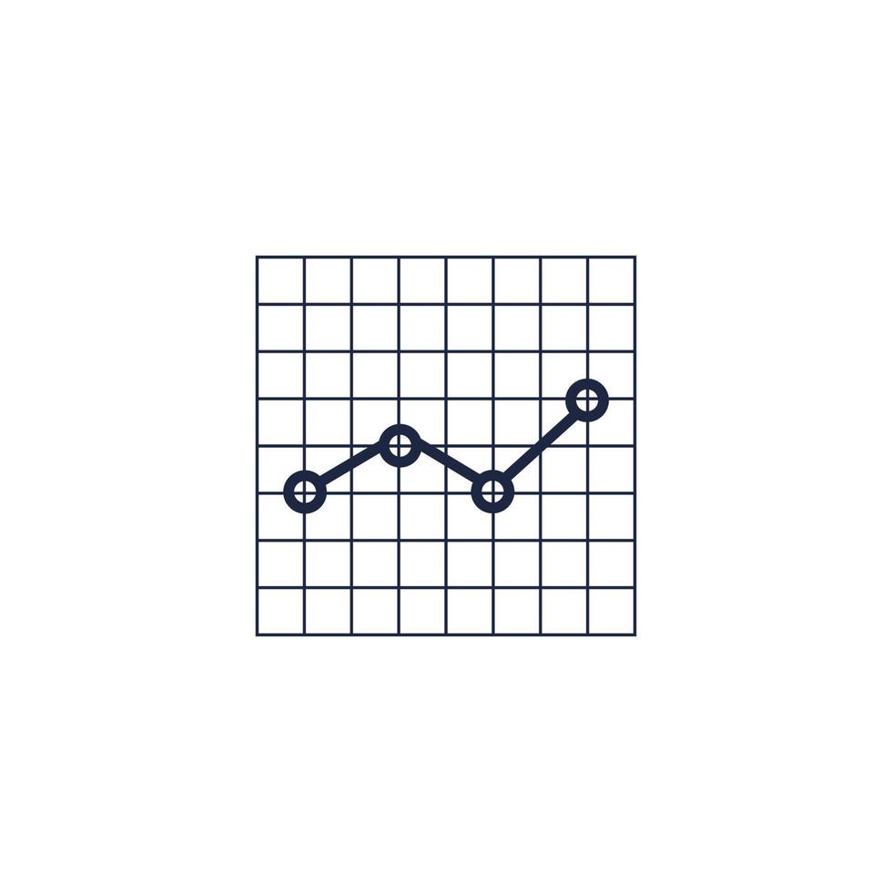 isolate blue and white stock chart flat icon vector symbol