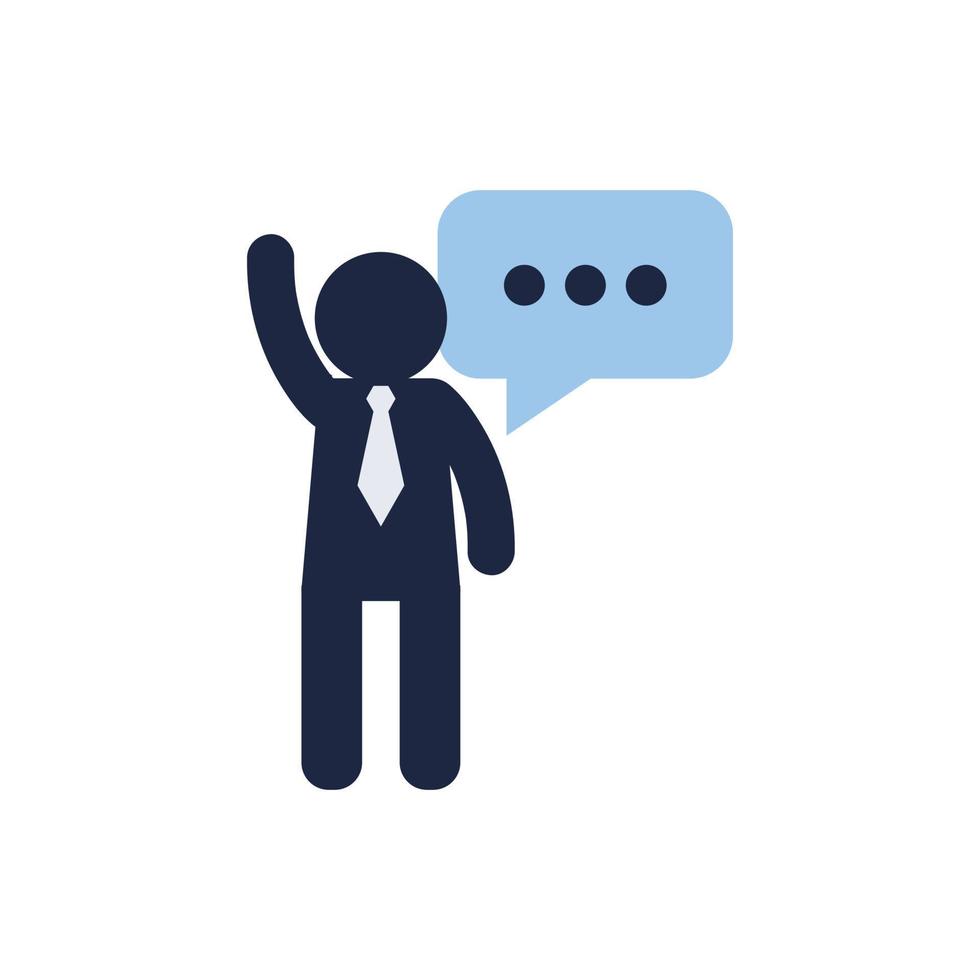 isolate man with text box icon vector