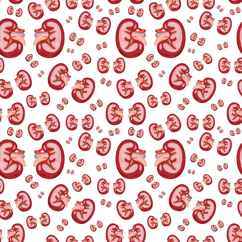 World Kidney Day Seamless Pattern. Kidney care and cancer awareness concept. Urology and nephrology vector design.