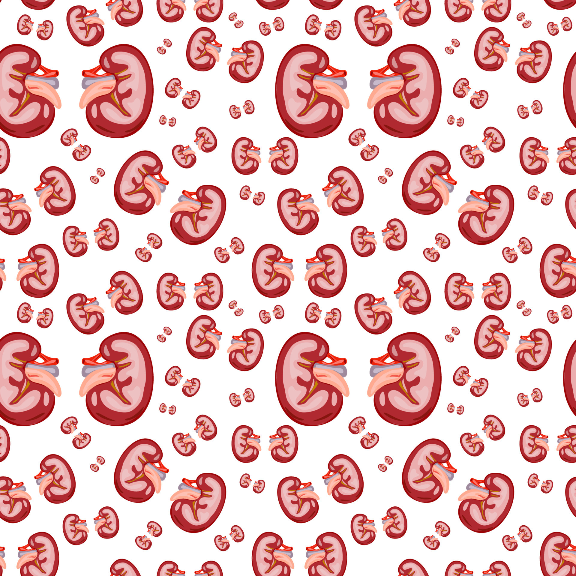 World Kidney Day Seamless Pattern. Kidney care and cancer awareness