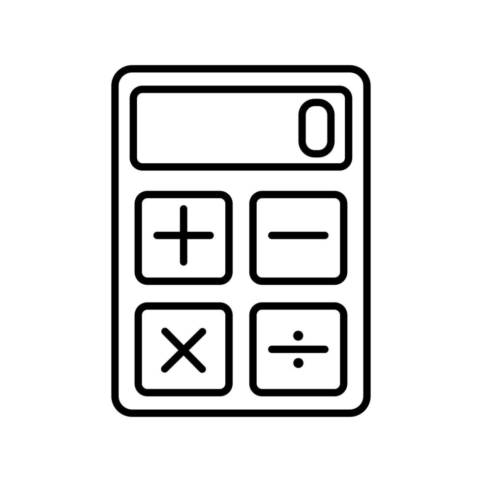 calculator outline vector icon