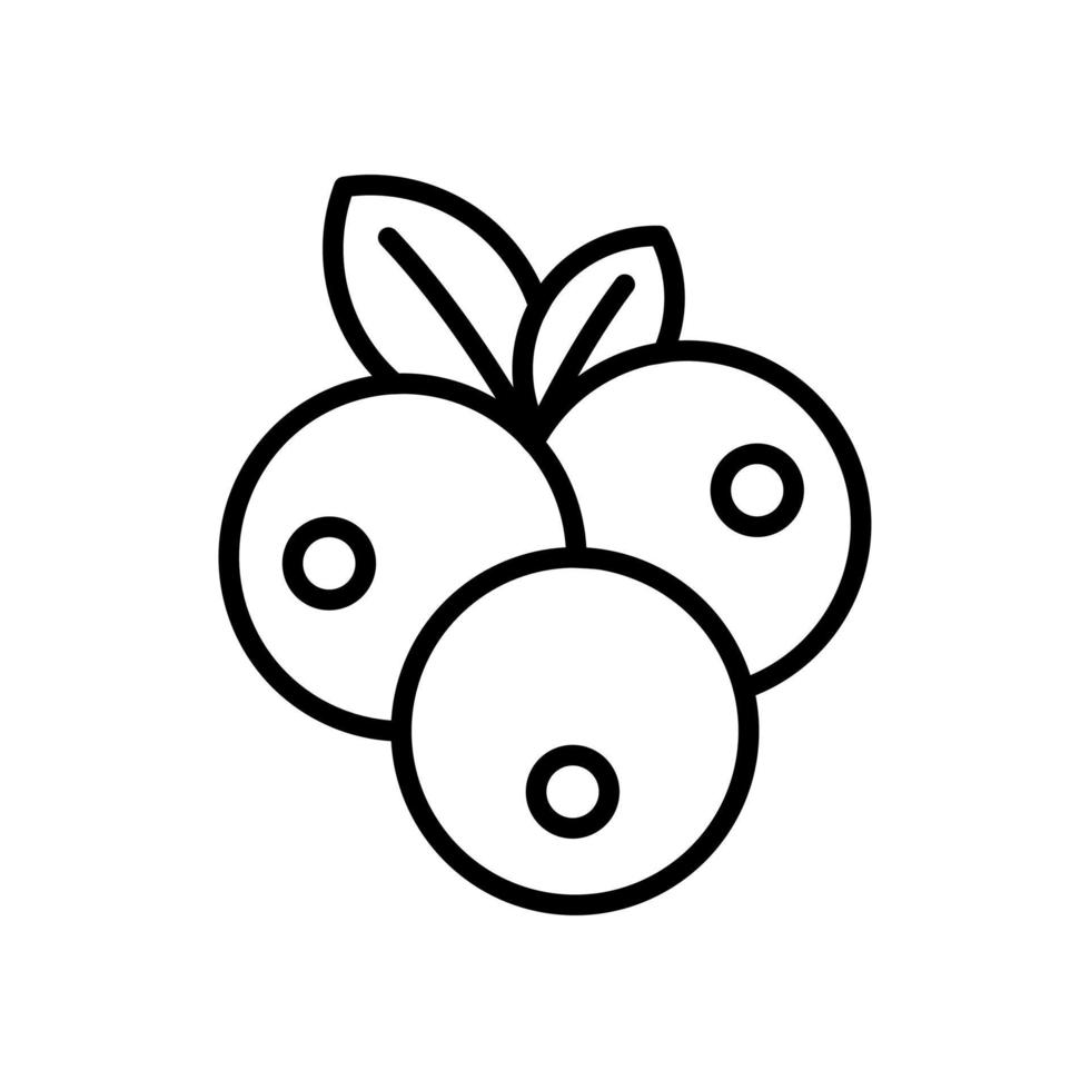 frutas arándano línea icono vector