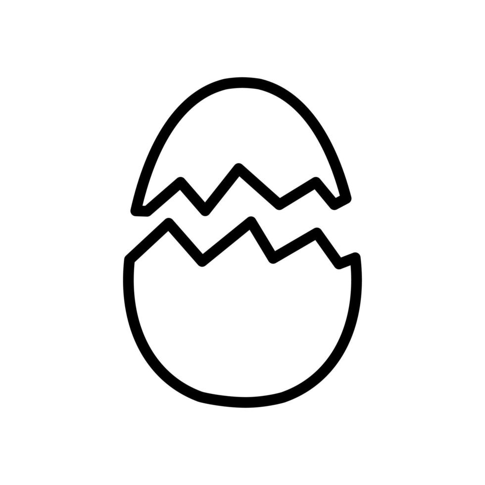 Broken egg outline icon vector