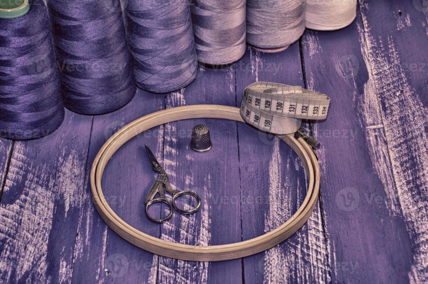 The stylized retro photo objects for needlework