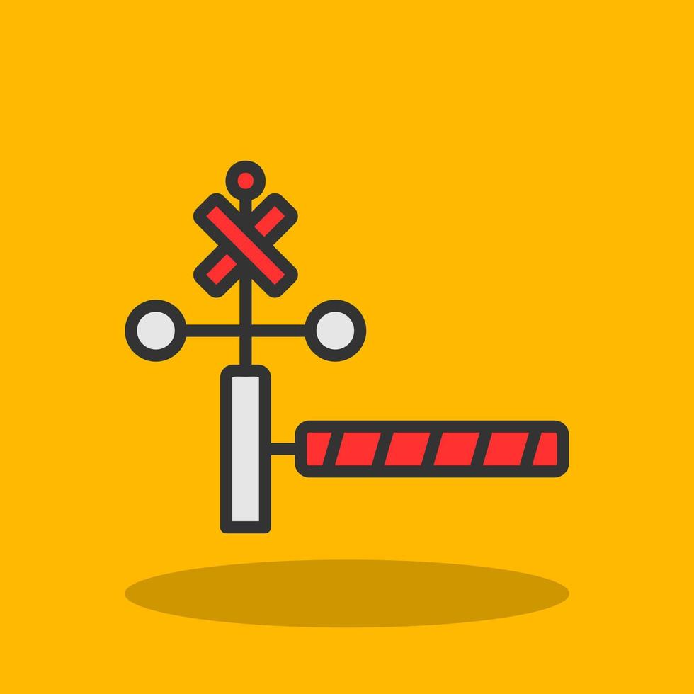 Railroad Crossing Vector Icon Design